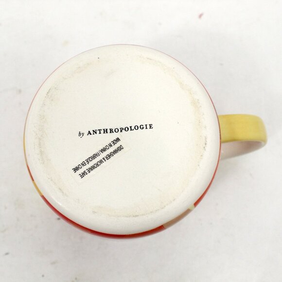 Anthropologie “A” Mug Lottie Monogram Letter A Coffee Tea Mug Orange Multicolor - Picture 6 of 6